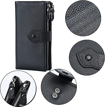 Bveyzi Women Soft Leather RFID Blocking Bifold Slim Wallets Ladies